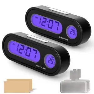 Digital Display of Vehicle Temperature and time, LCD Backlight, Dual Conversion Mode, Temperature Dashboard ClockPack of 2 Digital Display of Vehicle Temperature and time, LCD Backlight, Dual Conversion Mode, Temperature Dashboard ClockPack of 2