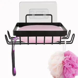 Soap Holder Self Draining Soap Dish Razor Holder for Shower Wall Not Punched Easy Clean Bar Soap Holder Fit for Bathroom, Kitchen Sink Soap Holder Self Draining Soap Dish Razor Holder for Shower Wall Not Punched Easy Clean Bar Soap Holder Fit for Bathroom, Kitchen Sink