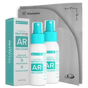 Anti Fog Lens Cleaner Spray Kit | (2x) 1oz Anti Fog Glasses Cleaner Bottle + (2x) Microfiber Cloth for Eyeglasses, Goggles, Sunglasses, Mirror - Eyeglass Defogger Spray Cleaning Kit (4 Piece Set) Anti Fog Lens Cleaner Spray Kit | (2x) 1oz Anti Fog Glasses Cleaner Bottle + (2x) Microfiber Cloth for Eyeglasses, Goggles, Sunglasses, Mirror - Eyeglass Defogger Spray Cleaning Kit (4 Piece Set)