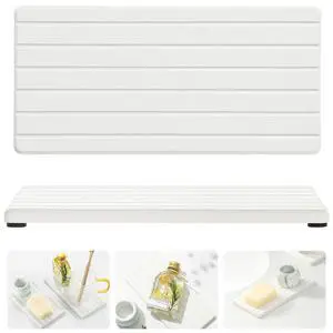 2PCS Water Absorbing Stone Drying Tray Mat for Bathroom Sink & Kitchen Counter Faucet Organizer, Quick Dry Dish Rack Soap Dispenser Sponge Holder, Vanity Sink Caddy Bar Coaster, Ivory White 8x 4 2PCS Water Absorbing Stone Drying Tray Mat for Bathroom Sink & Kitchen Counter Faucet Organizer, Quick Dry Dish Rack Soap Dispenser Sponge Holder, Vanity Sink Caddy Bar Coaster, Ivory White 8x 4