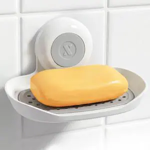 Strong Hold Suction Cup Soap Dish for Shower, White Strong Hold Suction Cup Soap Dish for Shower, White