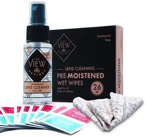 Eyeglass Cleaner Kit (1) 1 oz Lens Cleaner Spray & (1) Microfiber Cloth with Pre-Moistened Lens Cleaning Wipes for Glasses, Screens & Sunglasses (26 Count) Eyeglass Cleaner Kit (1) 1 oz Lens Cleaner Spray & (1) Microfiber Cloth with Pre-Moistened Lens Cleaning Wipes for Glasses, Screens & Sunglasses (26 Count)