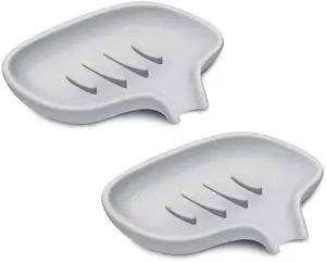 Soap Dish for Bathroom,Bar Soap Holder for Shower,2 Pack Grey Soap Dish for Bathroom,Bar Soap Holder for Shower,2 Pack Grey