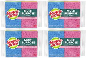 Multi-Purpose Kitchen Sponges, 16 Total (4 Packs of 4), Highly Absorbent Non-Scratch Dish Sponges, Plant-Based Fibers, Dishwasher-Safe, Americas #1 Sponge Brand Multi-Purpose Kitchen Sponges, 16 Total (4 Packs of 4), Highly Absorbent Non-Scratch Dish Sponges, Plant-Based Fibers, Dishwasher-Safe, Americas #1 Sponge Brand