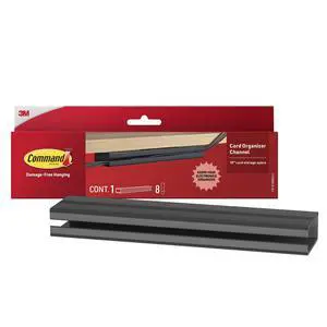 Cord Organizer Channel, Black, 1 Channel, 8 Large Strips Cord Organizer Channel, Black, 1 Channel, 8 Large Strips