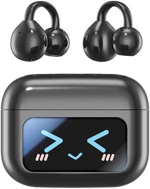 Open Ear Clip Headphones Wireless Earbuds Bluetooth 5.4 Sports Earphones with Wireless LED Touch Screen Waterproof in Ear Earphones for Pad Tablet Laptop Android/iOS Phones (Black) Open Ear Clip Headphones Wireless Earbuds Bluetooth 5.4 Sports Earphones with Wireless LED Touch Screen Waterproof in Ear Earphones for Pad Tablet Laptop Android/iOS Phones (Black)