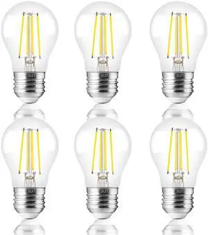A15 LED Edison Bulbs 60W Equivalent, Dimmable E26 LED Bulbs for Chandelier, 5000K Daylight, 82 CRI, 4W, 500LM, AC 120V, 6 Pack A15 LED Edison Bulbs 60W Equivalent, Dimmable E26 LED Bulbs for Chandelier, 5000K Daylight, 82 CRI, 4W, 500LM, AC 120V, 6 Pack