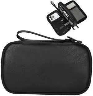 Travel Cable Organizer Bag, Electronic Accessories Carry Pouch, Portable Waterproof Double Layers All-in-One Storage Bag for Cord, Charger, Phone, Earphone (Black, Small) Travel Cable Organizer Bag, Electronic Accessories Carry Pouch, Portable Waterproof Double Layers All-in-One Storage Bag for Cord, Charger, Phone, Earphone (Black, Small)