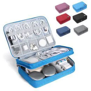 Large Electronic Organizer Travel Case, Double Layer Tech Pouch with Adjustable Dividers, Cable Organizer Bag for Charger, Power Bank, Hard Drive, Camera Gear and Travel Accessories Large Electronic Organizer Travel Case, Double Layer Tech Pouch with Adjustable Dividers, Cable Organizer Bag for Charger, Power Bank, Hard Drive, Camera Gear and Travel Accessories