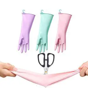 Dishwashing Gloves Reusable Cleaning Gloves, Durable and Comfortable with Hooks, Pink, Purple, Green, 3 Pairs (S) Dishwashing Gloves Reusable Cleaning Gloves, Durable and Comfortable with Hooks, Pink, Purple, Green, 3 Pairs (S)