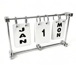 Desk Calendar, Metal Flip Desk Calendar with Linear Optical Axis Stand, Minimalist Reusable Monthly Daily Calendar for Office Home Classroom Desk Decor, Modern Industrial Style Desktop Calendar Desk Calendar, Metal Flip Desk Calendar with Linear Optical Axis Stand, Minimalist Reusable Monthly Daily Calendar for Office Home Classroom Desk Decor, Modern Industrial Style Desktop Calendar
