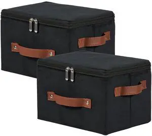 2PCS Storage Bin with Zipper Lid Velvet Fabric Lidded Box Basket 2PCS Storage Bin with Zipper Lid Velvet Fabric Lidded Box Basket