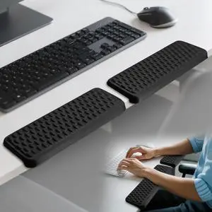 Desk Edge Cushion, L-Shaped Memory Foam Arm Rest for Desk with Non-Slip Base, 2-Piece Ergonomic Elbow Pads & Wrist Rest for Mouse & Keyboard, Desk Arm Support for Office, Gaming & Home(Black) Desk Edge Cushion, L-Shaped Memory Foam Arm Rest for Desk with Non-Slip Base, 2-Piece Ergonomic Elbow Pads & Wrist Rest for Mouse & Keyboard, Desk Arm Support for Office, Gaming & Home(Black)