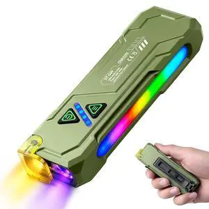 EDC Rechargeable Flat Flashlight 1000 Lumens White LED/UV/RGB Ambient Signaling Flashlights, Magnetic Clip on Pocket Light for Outdoors, Emergency, Working (1, Green, Compact) EDC Rechargeable Flat Flashlight 1000 Lumens White LED/UV/RGB Ambient Signaling Flashlights, Magnetic Clip on Pocket Light for Outdoors, Emergency, Working (1, Green, Compact)