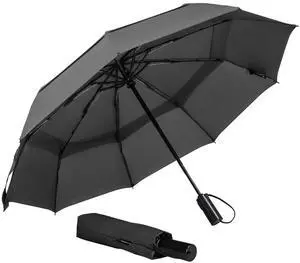 Windproof Travel Umbrella, Vented Folding Umbrella, Compact Double Canopy Auto Open Close 42 Inch-L1.1 Black Windproof Travel Umbrella, Vented Folding Umbrella, Compact Double Canopy Auto Open Close 42 Inch-L1.1 Black