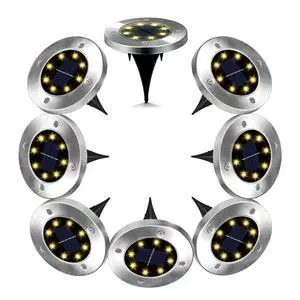 Powered Ground Lights Bright 8 LED Waterproof In-ground Disk Puck Flat Garden Path Lights for Landscape Outside Patio Pathway Walkway Driveway Yard Backyard Lawn Decoration 8 PACK Powered Ground Lights Bright 8 LED Waterproof In-ground Disk Puck Flat Garden Path Lights for Landscape Outside Patio Pathway Walkway Driveway Yard Backyard Lawn Decoration 8 PACK