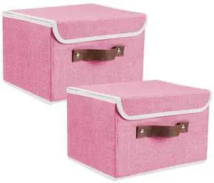 2Pack Storage Bins Boxes with Lids 15"x10"x10" Decorative Storage Baskets 2Pack Storage Bins Boxes with Lids 15"x10"x10" Decorative Storage Baskets
