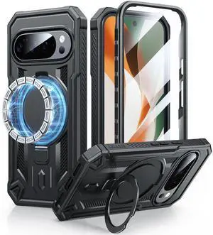 Google Pixel 10 Pro XL Case with Magnetic Kickstand Black Google Pixel 10 Pro XL Case with Magnetic Kickstand Black