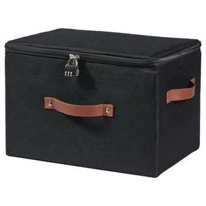 Lockable Storage Bins Box with Zipper Lid Combination Lock Lockable Storage Bins Box with Zipper Lid Combination Lock