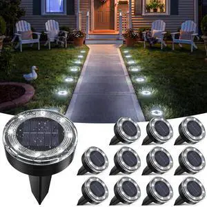 Mini Solar Ground Lights, 12 Pack 2.2 Inch Solar Lights Outdoor Waterproof, MowOver Safe, Upgraded LED Flat Landscape Lighting for Outside Pathway Garden Patio Yard Driveway,Cold White Mini Solar Ground Lights, 12 Pack 2.2 Inch Solar Lights Outdoor Waterproof, MowOver Safe, Upgraded LED Flat Landscape Lighting for Outside Pathway Garden Patio Yard Driveway,Cold White