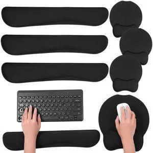 6 Pcs Mouse Pad and Keyboard Wrist Rest, Keyboard and Mouse Pad Set with Wrist Support, Ergonomic Memory Foam Wrist Rest for Computer Keyboard Office, Gaming, Computer, Laptop, Typing Comfort 6 Pcs Mouse Pad and Keyboard Wrist Rest, Keyboard and Mouse Pad Set with Wrist Support, Ergonomic Memory Foam Wrist Rest for Computer Keyboard Office, Gaming, Computer, Laptop, Typing Comfort