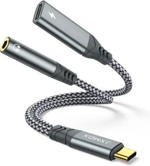 USB C to 3.5mm Headphone and Charger Adapter, 2-in-1 USB Type C to Aux Jack Dongle Cable with PD 60W Fast Charging for iPhone 15 16 17 Pro Max Air, Samsung Galaxy S23 S24 S25 Ultra, Note 20, iPad Pro USB C to 3.5mm Headphone and Charger Adapter, 2-in-1 USB Type C to Aux Jack Dongle Cable with PD 60W Fast Charging for iPhone 15 16 17 Pro Max Air, Samsung Galaxy S23 S24 S25 Ultra, Note 20, iPad Pro