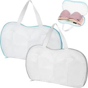 2 Pack Bra Washing Bags for Laundry Bra Laundry Bag for Washing Machine Mesh Lingerie Wash Bag with Zipper for Washing Delicates Underwear Brassiere with 3D Protective Bracket 2 Pack Bra Washing Bags for Laundry Bra Laundry Bag for Washing Machine Mesh Lingerie Wash Bag with Zipper for Washing Delicates Underwear Brassiere with 3D Protective Bracket