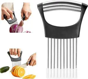 Premium Stainless Steel Onion Slicer, Onion Holder for Slicing, Vegetable Cutter Chopper, Fruit Tomato Slicer, Kitchen Gadgets Premium Stainless Steel Onion Slicer, Onion Holder for Slicing, Vegetable Cutter Chopper, Fruit Tomato Slicer, Kitchen Gadgets