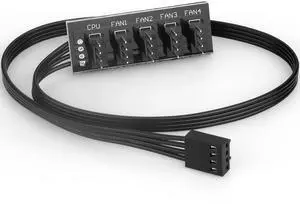 Fan Hub,Compatible 3PIN/4PIN PC Fan Splitter.PWM Fans Hub for Desktop PC Cooling Fans,Computer DIY,1 to 5 Fan Hub,Compatible 3PIN/4PIN PC Fan Splitter.PWM Fans Hub for Desktop PC Cooling Fans,Computer DIY,1 to 5