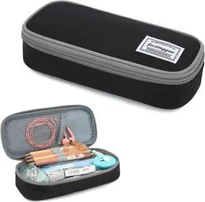 Pencil Case, Multi-compartment Pencil Pouch, Portable Pencil Bag (Black with Gray) Pencil Case, Multi-compartment Pencil Pouch, Portable Pencil Bag (Black with Gray)
