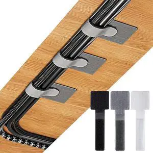 60 Pcs Under Desk Cable Management, With Adhesive Backing 60 Pcs Under Desk Cable Management, With Adhesive Backing