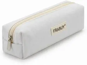 Canvas Pencil Case Pouch, Multipurpose Pen Bag Stationery White Canvas Pencil Case Pouch, Multipurpose Pen Bag Stationery White