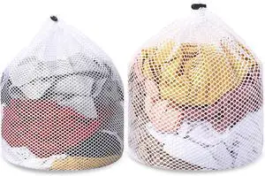 2pcs Mesh Laundry Bags for Socks, Machine Washable Drawstring Design Travel Mesh Laundry Wash Bags White Drawstring Garment Bags for Laundry Storage for Home Dorm Hotel Travel Use,12x16inch, 16x20inch 2pcs Mesh Laundry Bags for Socks, Machine Washable Drawstring Design Travel Mesh Laundry Wash Bags White Drawstring Garment Bags for Laundry Storage for Home Dorm Hotel Travel Use,12x16inch, 16x20inch