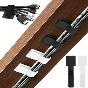 80 PCS Hook and Loop Cable Ties, Self Adhesive Cable Management Straps, Reusable Cord and Wire Organizer Clips for Under Desk, Computer, TV, Gaming Setup, Home Office and Kitchen, Black and White 80 PCS Hook and Loop Cable Ties, Self Adhesive Cable Management Straps, Reusable Cord and Wire Organizer Clips for Under Desk, Computer, TV, Gaming Setup, Home Office and Kitchen, Black and White