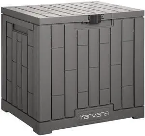 Yarvana Indoor/Outdoor Storage Box 30 Gal/113L with Lockable Lid Ottoman Chair Seat for Toys, Gardening Tools, Waterproof and UV Resistant, Gray Yarvana Indoor/Outdoor Storage Box 30 Gal/113L with Lockable Lid Ottoman Chair Seat for Toys, Gardening Tools, Waterproof and UV Resistant, Gray