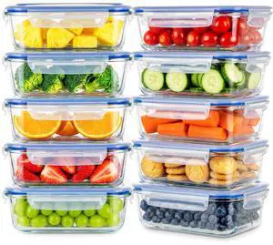 Stelive 10 Pack Glass Storage Food Containers, Glass Meal Prep Containers, Airtight Lunch Bento Boxes with Snap Locking Leakproof Lids, Reusable for Microwave Stelive 10 Pack Glass Storage Food Containers, Glass Meal Prep Containers, Airtight Lunch Bento Boxes with Snap Locking Leakproof Lids, Reusable for Microwave