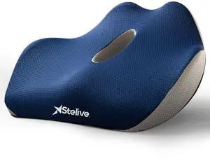 Stelive Memory Foam Seat Cushion Butt Support Pillow Office Chair Car Seat Cushion Coccyx Cushion Coccyx Pillow (Blue, Grey) Stelive Memory Foam Seat Cushion Butt Support Pillow Office Chair Car Seat Cushion Coccyx Cushion Coccyx Pillow (Blue, Grey)