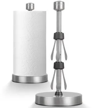 Stelive 11-Inch Paper Towel Holder, Free-Standing Kitchen Roll Holder, Weighted Paper Towel Dispenser with Suction Cup Base, One-Handed Tear, Stainless Steel Stelive 11-Inch Paper Towel Holder, Free-Standing Kitchen Roll Holder, Weighted Paper Towel Dispenser with Suction Cup Base, One-Handed Tear, Stainless Steel