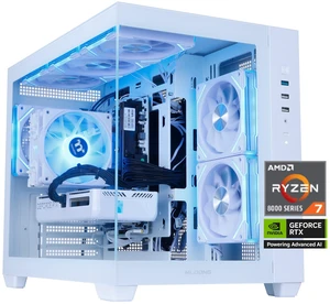 Mloong Gaming PC Desktop, AMD Ryzen 7 8700F 4.1 GHz, NVIDIA RTX 5060 Ti 8GB GDDR7, 1TB Gen4 NVMe SSD, 32GB 6000Mhz DDR5 RAM, 650W PSU, WiFi & BT, Win 11 Home Prebuilt Gaming PC, White Mloong Gaming PC Desktop, AMD Ryzen 7 8700F 4.1 GHz, NVIDIA RTX 5060 Ti 8GB GDDR7, 1TB Gen4 NVMe SSD, 32GB 6000Mhz DDR5 RAM, 650W PSU, WiFi & BT, Win 11 Home Prebuilt Gaming PC, White