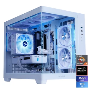 MLOONG Gaming PC, AMD Ryzen 7 7700 5.3 GHz, AMD Radeon RX 9060XT 16GB prebuilt pc, 1TB NVMe SSD, AI Powered 16GB DDR5 6000MHz, Air Cooled Prebuilt, 650W PSU, Windows 11 Home Gamer PC. White MLOONG Gaming PC, AMD Ryzen 7 7700 5.3 GHz, AMD Radeon RX 9060XT 16GB prebuilt pc, 1TB NVMe SSD, AI Powered 16GB DDR5 6000MHz, Air Cooled Prebuilt, 650W PSU, Windows 11 Home Gamer PC. White