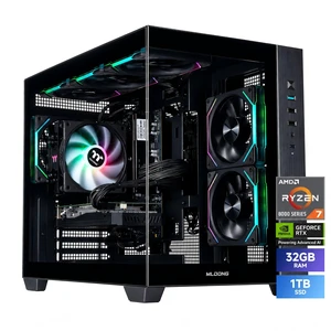 Mloong Gaming PC Desktop, AMD Ryzen 7 8700F 4.1 GHz, NVIDIA RTX 5060 Ti 8GB GDDR7, 1TB Gen4 NVMe SSD, 32GB 6000Mhz DDR5 RAM, 650W PSU, WiFi & BT, Win 11 Home Prebuilt Gaming PC, Black Mloong Gaming PC Desktop, AMD Ryzen 7 8700F 4.1 GHz, NVIDIA RTX 5060 Ti 8GB GDDR7, 1TB Gen4 NVMe SSD, 32GB 6000Mhz DDR5 RAM, 650W PSU, WiFi & BT, Win 11 Home Prebuilt Gaming PC, Black