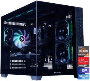 Mloong Gaming PC, AMD Ryzen 5 5500 4.2 GHz, AMD Radeon RX 6500XT 4GB Desktop Computer, 500 GB NVMe SSD, 16GB DDR4 3200MHz, Air Cooled Prebuilt,650W PSU,Windows 11 Home Gamer PC, Black Mloong Gaming PC, AMD Ryzen 5 5500 4.2 GHz, AMD Radeon RX 6500XT 4GB Desktop Computer, 500 GB NVMe SSD, 16GB DDR4 3200MHz, Air Cooled Prebuilt,650W PSU,Windows 11 Home Gamer PC, Black