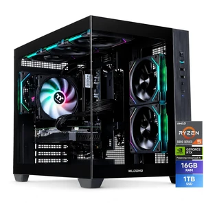 Mloong Black Gaming PC AMD Ryzen 5 5500 (Up to 4.2 GHz) CPU, GeForce RTX 5060 8GB, 1TB NVME SSD, 16GB DDR4 RAM 3200MHz, 650W PSU,7ARGB Fans, Windows 11 Home 64-bit WIFI Gaming Desktop, Black Mloong Black Gaming PC AMD Ryzen 5 5500 (Up to 4.2 GHz) CPU, GeForce RTX 5060 8GB, 1TB NVME SSD, 16GB DDR4 RAM 3200MHz, 650W PSU,7ARGB Fans, Windows 11 Home 64-bit WIFI Gaming Desktop, Black