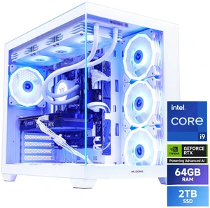 Mloong X-Dragon Gaming PC Desktop, Intel Core i9 14900KF 24 core 3.2GHz(up to 6.0GHz), GeForce RTX 5080 16GB, 64GB DDR5 RAM 6000MHz, 2TB NVME SSD, 850W PSU, Windows 11 Home 64-bit, White Mloong X-Dragon Gaming PC Desktop, Intel Core i9 14900KF 24 core 3.2GHz(up to 6.0GHz), GeForce RTX 5080 16GB, 64GB DDR5 RAM 6000MHz, 2TB NVME SSD, 850W PSU, Windows 11 Home 64-bit, White