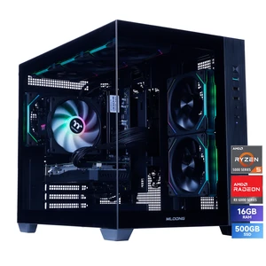 Mloong Gaming PC, AMD Ryzen 5 5500 4.2 GHz, AMD Radeon RX 6500XT 4GB Desktop Computer, 500 GB NVMe SSD, 16GB DDR4 3200MHz, Air Cooled Prebuilt,650W PSU,Windows 11 Home Gamer PC, Black Mloong Gaming PC, AMD Ryzen 5 5500 4.2 GHz, AMD Radeon RX 6500XT 4GB Desktop Computer, 500 GB NVMe SSD, 16GB DDR4 3200MHz, Air Cooled Prebuilt,650W PSU,Windows 11 Home Gamer PC, Black