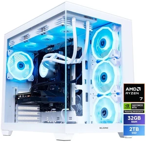 Mloong X-Dragon Gaming PC Desktop, AMD Ryzen 7 9800X3D, Radeon RX 9070XT 16GB, 32GB DDR5 RAM 6000MHz, 2TB NVME SSD, 850W PSU, Liquid cooling, WIFI & BT, Windows 11 Home Prebuilt Gaming PC, White Mloong X-Dragon Gaming PC Desktop, AMD Ryzen 7 9800X3D, Radeon RX 9070XT 16GB, 32GB DDR5 RAM 6000MHz, 2TB NVME SSD, 850W PSU, Liquid cooling, WIFI & BT, Windows 11 Home Prebuilt Gaming PC, White