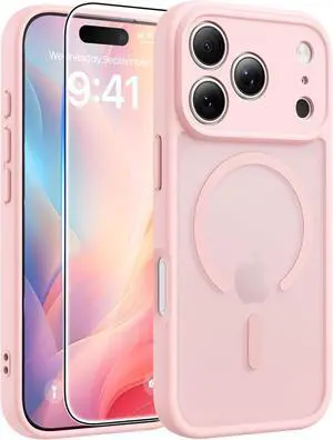 for iPhone 17 Pro Max Case Fit for Magsafe Screen Protector | Full Camera Protection Translucent Matte 14FT Military Grade Drop Proof Shockproof Protective Phone Cover Light Pink for iPhone 17 Pro Max Case Fit for Magsafe Screen Protector | Full Camera Protection Translucent Matte 14FT Military Grade Drop Proof Shockproof Protective Phone Cover Light Pink