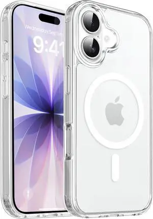 Magnetic Case for iPhone 17 6.3 inch Clear | Compatible with MagSafe & Magnetic Car Phone Mount Not Yellowing Anti-Scratch Magnetic Case for iPhone 17 6.3 inch Clear | Compatible with MagSafe & Magnetic Car Phone Mount Not Yellowing Anti-Scratch