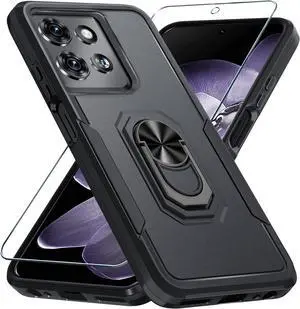 Designed for Moto G 2026/2025 Motorola G Play 2026 Case Built in Kickstand | Tempered Glass Screen Protector Heavy Duty Full Body Phone Cover Built in Metal Ring Holder Black Matte Designed for Moto G 2026/2025 Motorola G Play 2026 Case Built in Kickstand | Tempered Glass Screen Protector Heavy Duty Full Body Phone Cover Built in Metal Ring Holder Black Matte