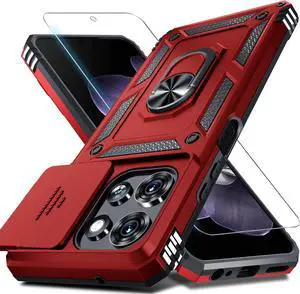 for Moto G 2026/2025 Case Moto G Play 2026 Case Built in Slide Camera Cover | with Tempered Glass Screen Protector+Finger Ring Holder Kickstand Heavy Duty Shockproof Full Body Phone Cover Red for Moto G 2026/2025 Case Moto G Play 2026 Case Built in Slide Camera Cover | with Tempered Glass Screen Protector+Finger Ring Holder Kickstand Heavy Duty Shockproof Full Body Phone Cover Red